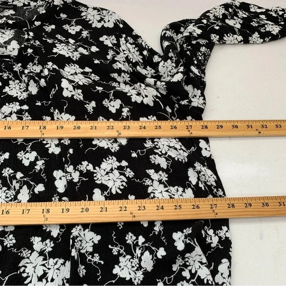 Lane Bryant Blouse Top Woman 18/20  Gauzy Floral Boho Key Hole Long Sleeve Flowy - Picture 12 of 13